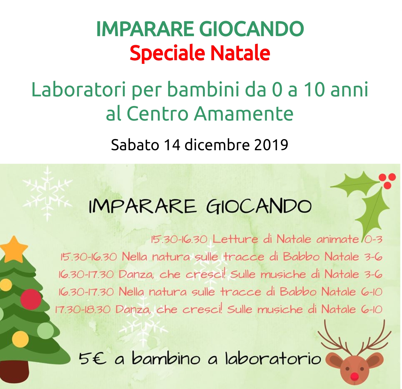Attività natalizie per bambini Milano